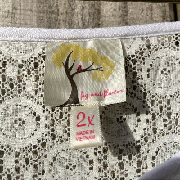 Fig and Flower Embroidered White Boho Top - Picture 9 of 11